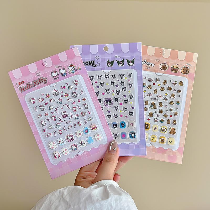 Sanrio Мультяшные Милые Детские Наклейки на Ногти Наклейка на Ноготь Девочка DIY Наклейка Стойкая Декоративная Наклейка