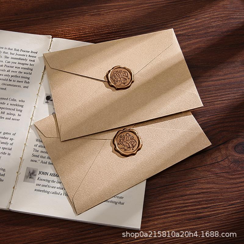 Утолщенный конверт с льняным узором в китайском стиле, набор ретро-романтической бумаги для писем из специальной крафт-бумаги, ретро-конверт