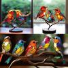 Colorful Bird Craft Statue Desktop Metal Bird Figurine Bird Statue Ornaments Home Decor Gift Table Decoration