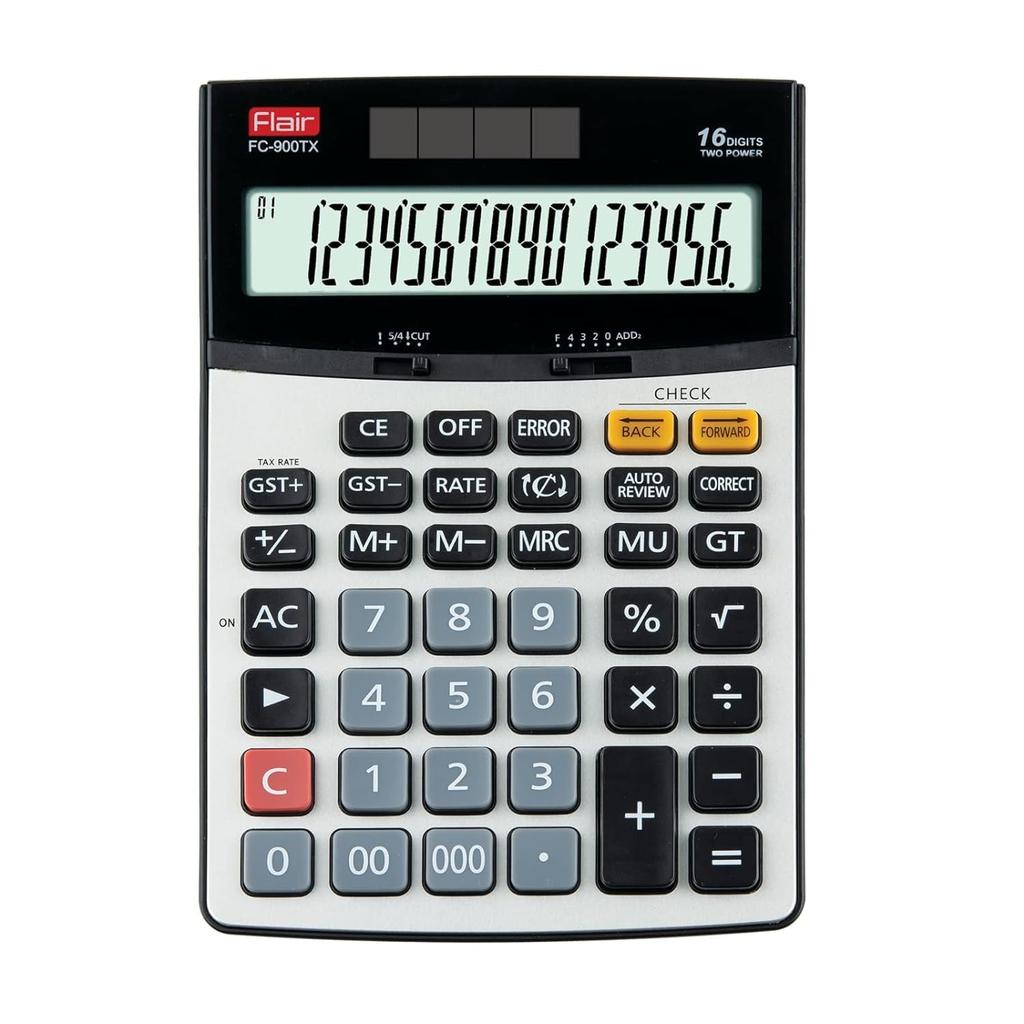 Flair FC-900TX GST Функция Конвертер валют Финансовый Настольный калькулятор 16 цифр Солнечная батарея Офис Дом Школа