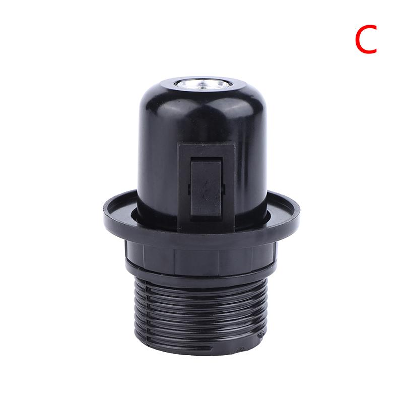 (YY)1Pc 2026 New E27 Bakelite Self-locking Light Body with Zipper Switch Lamp Base E27 Full Tooth Lamp holder with Push Button
