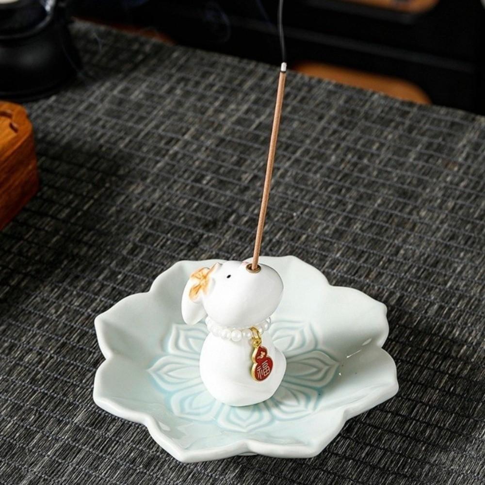 Lamb Bunny Desk Ornaments Zodiac Sheep Incense Holder Aromatherapy Incense Holder Tea Table