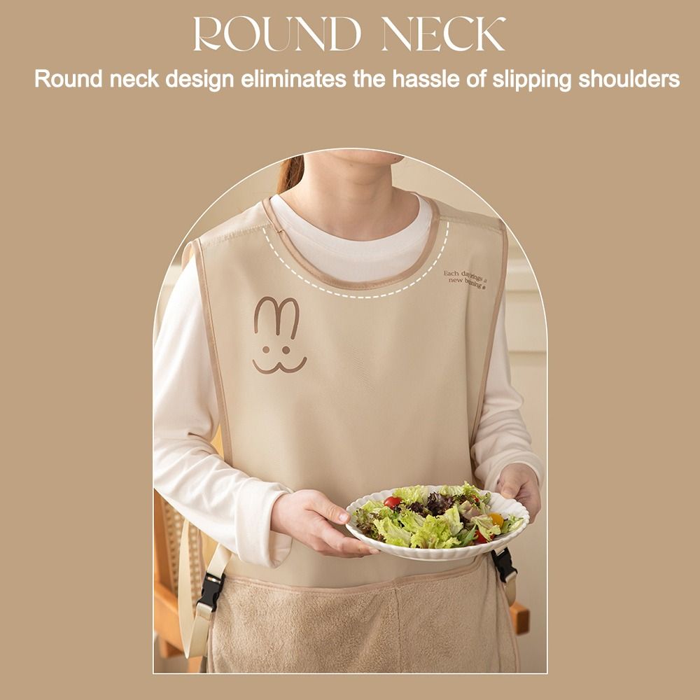 New Waterproof Stain-Resistant Apron Wipeable Hands Vest Style Breathable Sleeved Apron Anti Dirty Multipurpose Coffee House