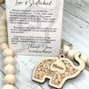 Creative Wooden Floral Elephant Keychain Wooden Decorative Gift Sisterhood/ Pendant Ornaments