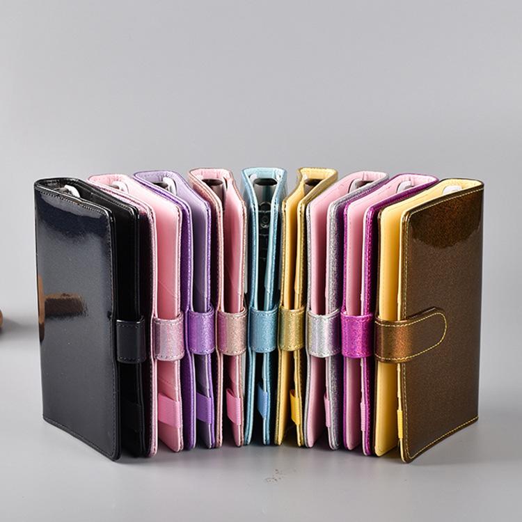 Hologram Binders A6 PU Leather Looseleaf Spiral Empty Holographic Notebook Binders Storage Budget Planners