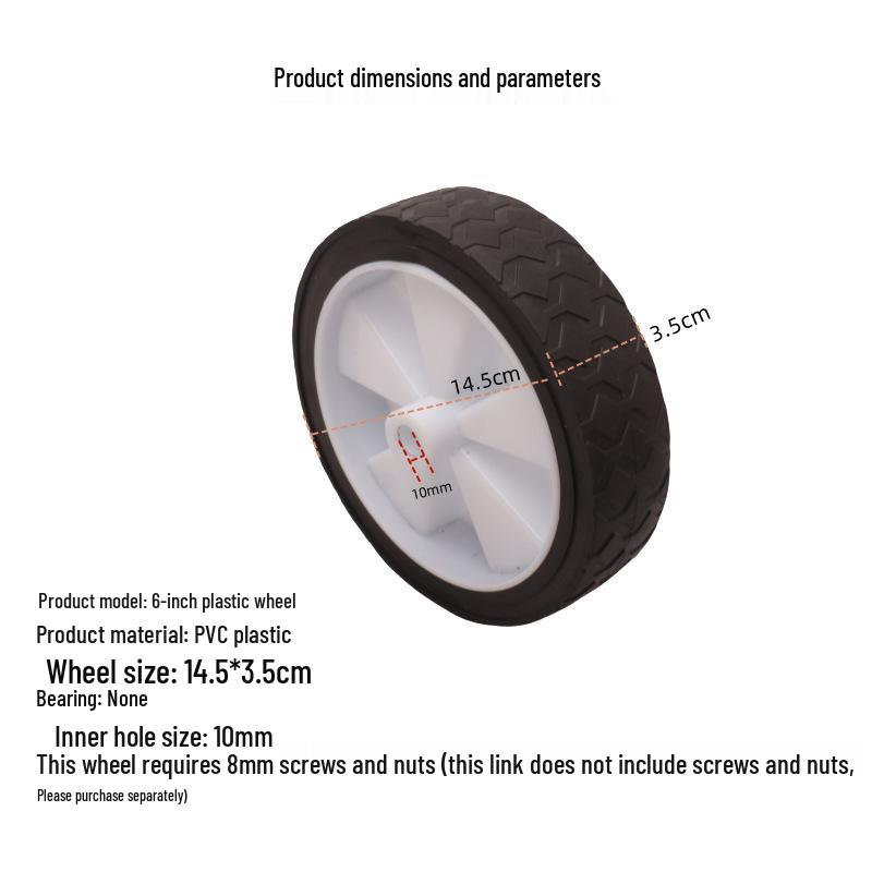 Camper Folding Car Wheels & Casters (5", 6", 8") - PVC Camping Car Accessories for Campsite