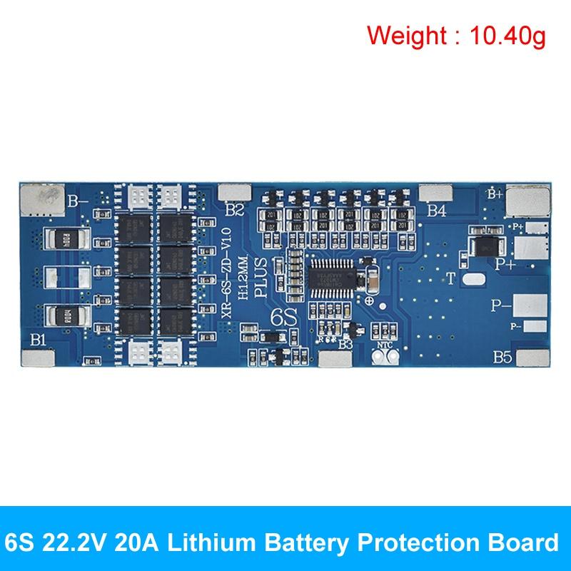 TZT 6S BMS 10A 20A 30A 22.2V Li-ion Lithium 18650 Charge Protection Board With Balance And Temperature Control Protection