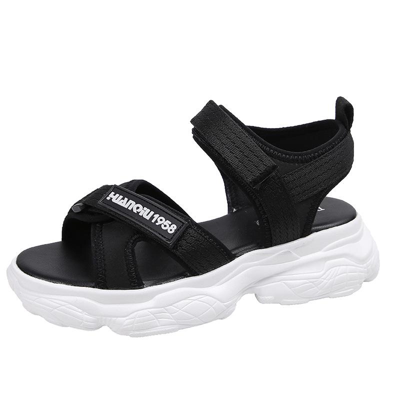 Спортивные сандалии женские летние новые дышащие повседневные сандалии на платформе с кексами импортные сандалии на липучках женские