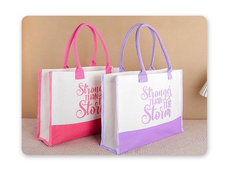 Персональная 3D-сумка-кроссбоди-тоут высокого класса для предприятия с лентой – Холщовая сумка-тоут с полноцветной печатью для университета