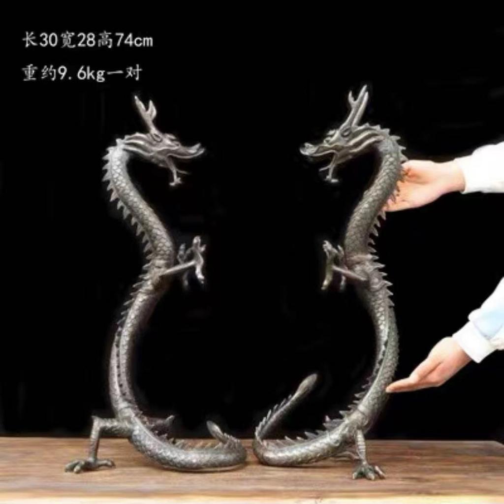 Латунное стоячее восходящее украшение Благоприятное Офис Гостиная Дом Большой Летающий Дракон Процветание Зодиак Ст