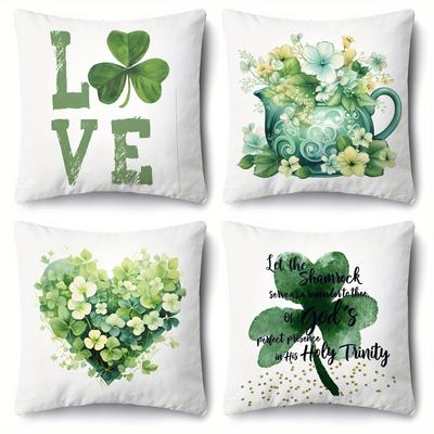 Домашний Декор Ирландский Трилистник Любовь И Троица Декоративные Подушки Узор Наволочка Подходит Для Дивана Спальни Автомобиля Наволочка