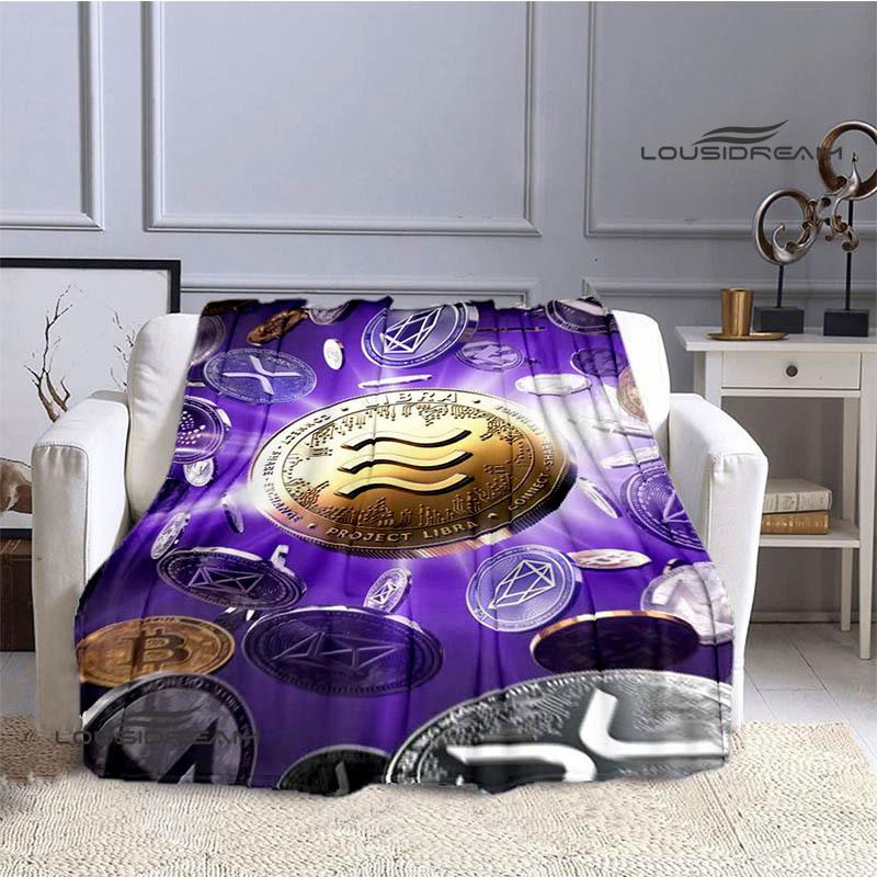 Bitcoin Fashion Printed Blanket Kids Warm Blanket Flannel Soft Cozy Blanket Sofa Bed Blanket Travel Blanket Birthday Gift