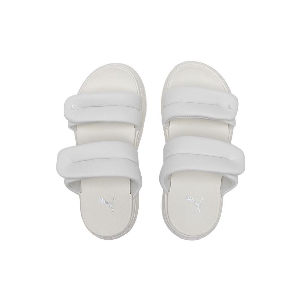 Puma Mayu Puffy Slides Дышащие Прочные Сандалии на одной лямке Женские Шлепанцы Белые 399450-01