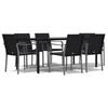 VidaXL 7-piece Garden Dining Set Cushions Braided Resin Steel 3186967