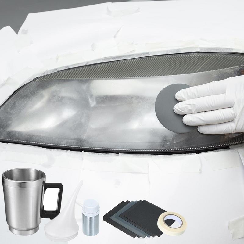 Набор для полировки фар автомобиля 100 мл Жидкость для восстановления фар Полимерный набор для реставрации и очистки фар Автомобильный инструмент