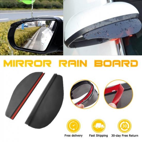 Black Rear View Side Mirror Rain Eyebrow Board Guard Sun Visor Car Accessories