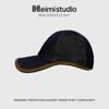 Retro Denim Leather Hemming Splicing Retro Cap Fashionable Versatile Street Soft Top Baseball Cap Tide