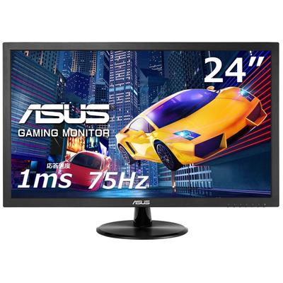 Asus Игровой монитор VP248H Гарантия 24 световых года дюйм/Full HD/1 мс/75 Гц/HDMI, D-Sub/Снижение синего цвета/Без мерцания/Совместимость с VESA/Динамик/3