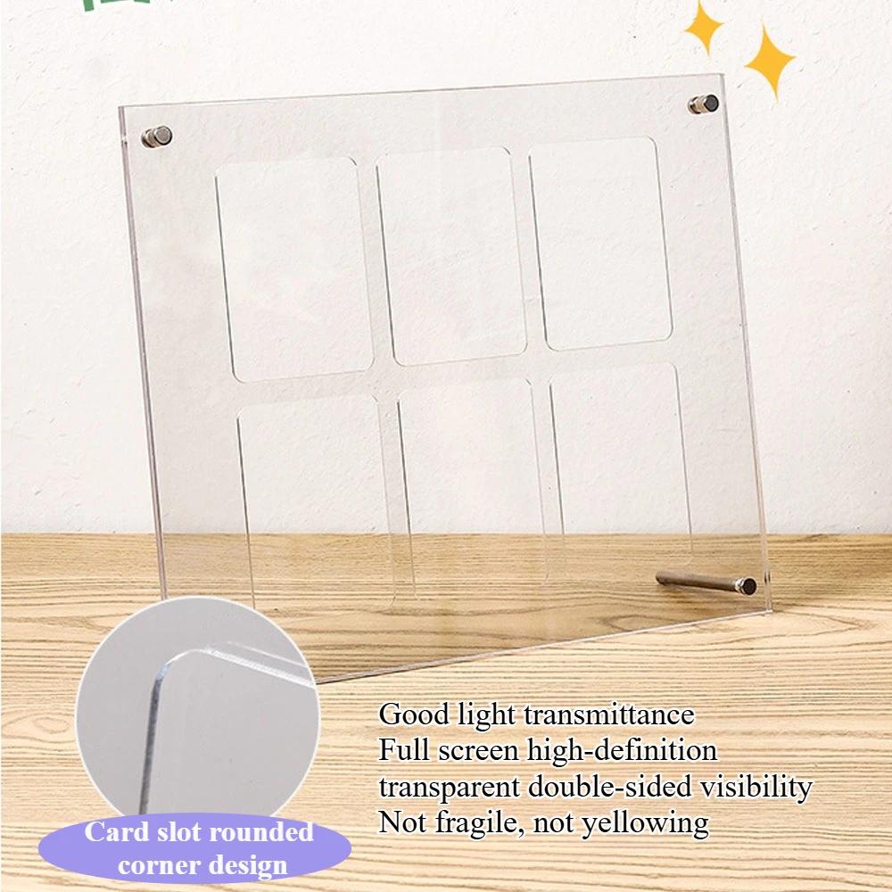 Transparent Acrylic Trading Cards Display Baseball Cards Display Frame Collectibles Sport & Stands Cards Display Wall with Screw