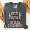 Beer Dogs and Bad Decisions Tee, Funny Beer Lover Gift, Dog Dad Shirt, Cute Dog Lover Tee, Silly Novelty Shirt, Funny Shirt for Women