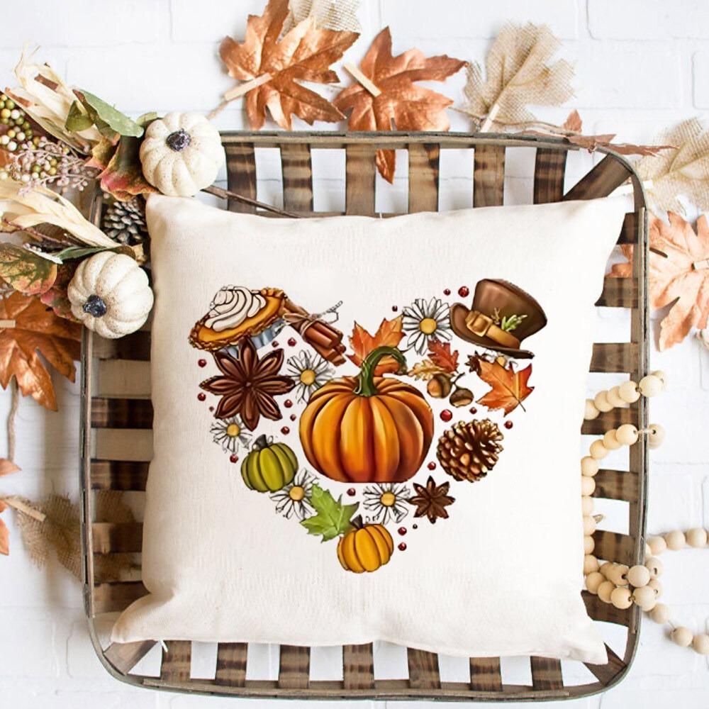 Pumpkin Fall Pillowcase Thanksgiving Party Decorative Sofa Chair Cushion Cover Bed Throw Pillow Case Home Decor Pillows Cases