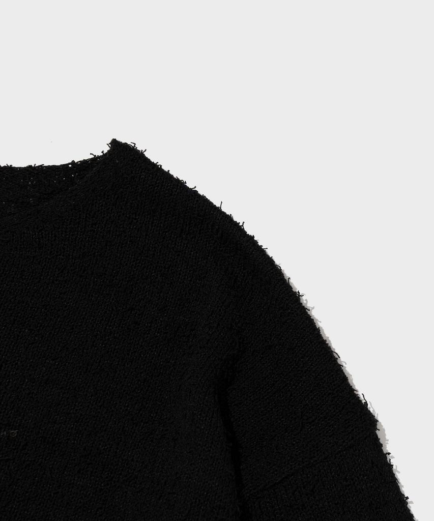 CARGOBROS Boucle Round Long Sleeve Knit (Black)