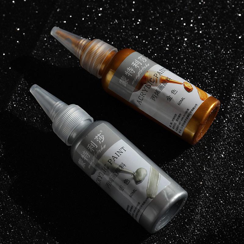 Золотая краска, 60 мл, металлическая акриловая краска, водонепроницаемая, не выцветшая, окрашенная своими руками пигментами