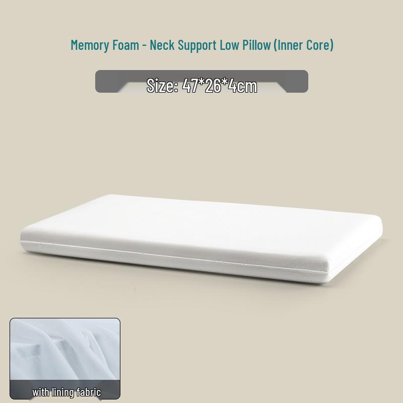 Ultra-Thin Soft Low Pillow for Children's Neck Support – Memory Foam, Ideal for Student Dorms