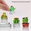 4pcs Set of Adorable Transparent Cactus Resin Figurines - Perfect for Home, Living Room, Cactus Decor, Desktop Display,