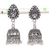 Натуральный индийский вид Джумки Драгоценный камень Серебро Племенные Бали Серьги 1,77" a8P46