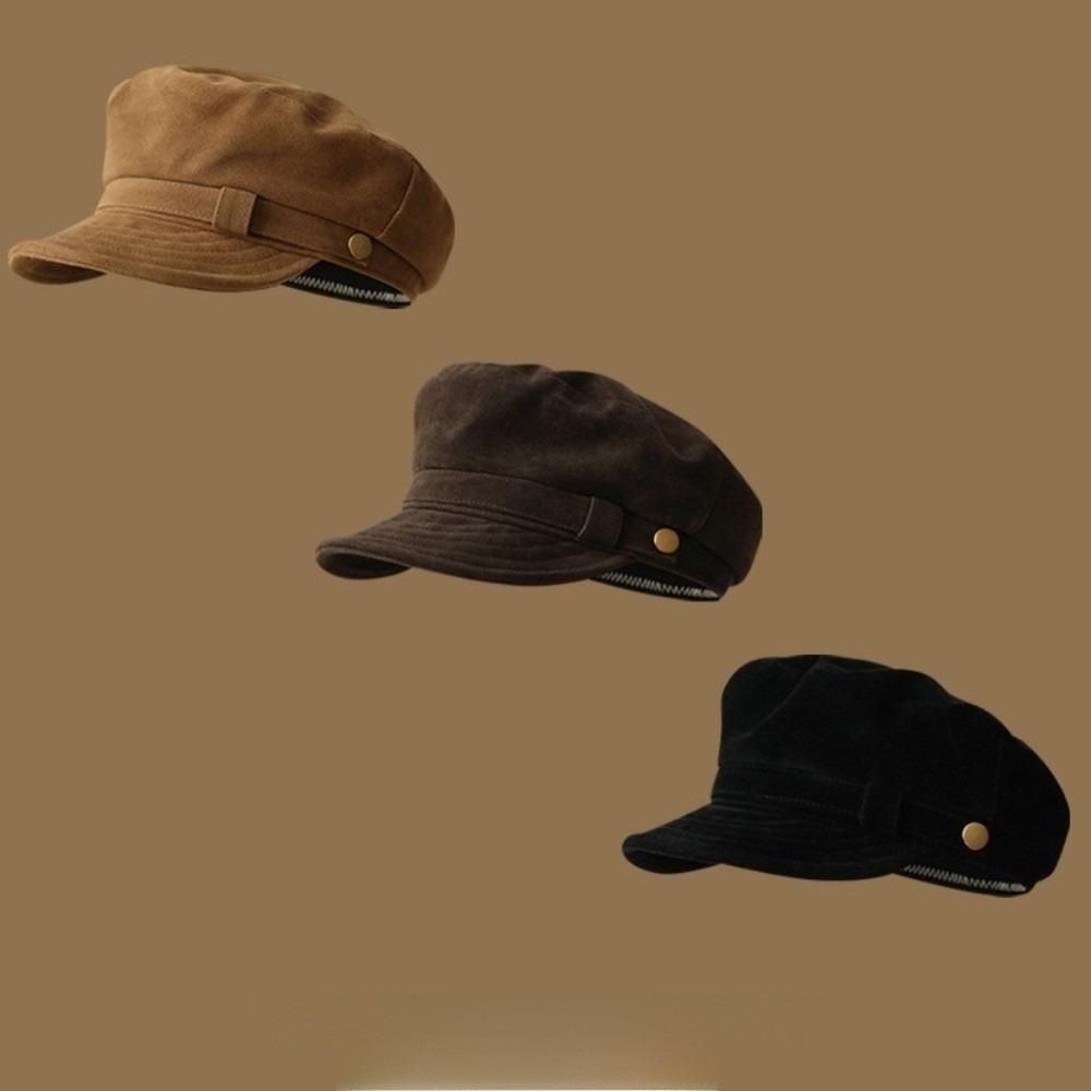 Короткий козырек замшевые береты шляпа художника с плоским верхом винтажная шляпа художника для девочек