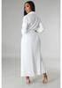 Cross-Border Europe Spring Long Sleeve Polo Collar High Waist Pleated Women's Casual Dress