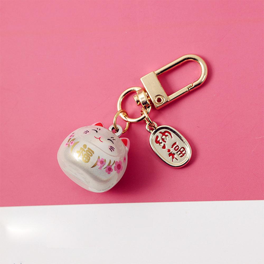 Door Key Silicone Charm Car Key Lucky Cat Keychains Pendant Bag Decoration Maneki Neko Keyrings