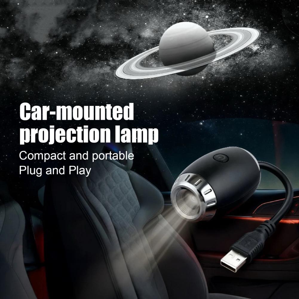Автомобильный USB-проектор 360 градусов Регулируемая лампа проекции звездного неба 3 уровня яркости Для дома Спальни Автомобильная светодиодная лампа окружающего освещения
