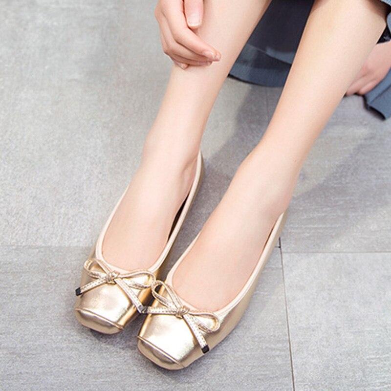 Fashion Flats Women Spring Summer Shoes Ballerina Flats Soft Shoes Elegant Office Lady Boat Shoes Plus Size 42