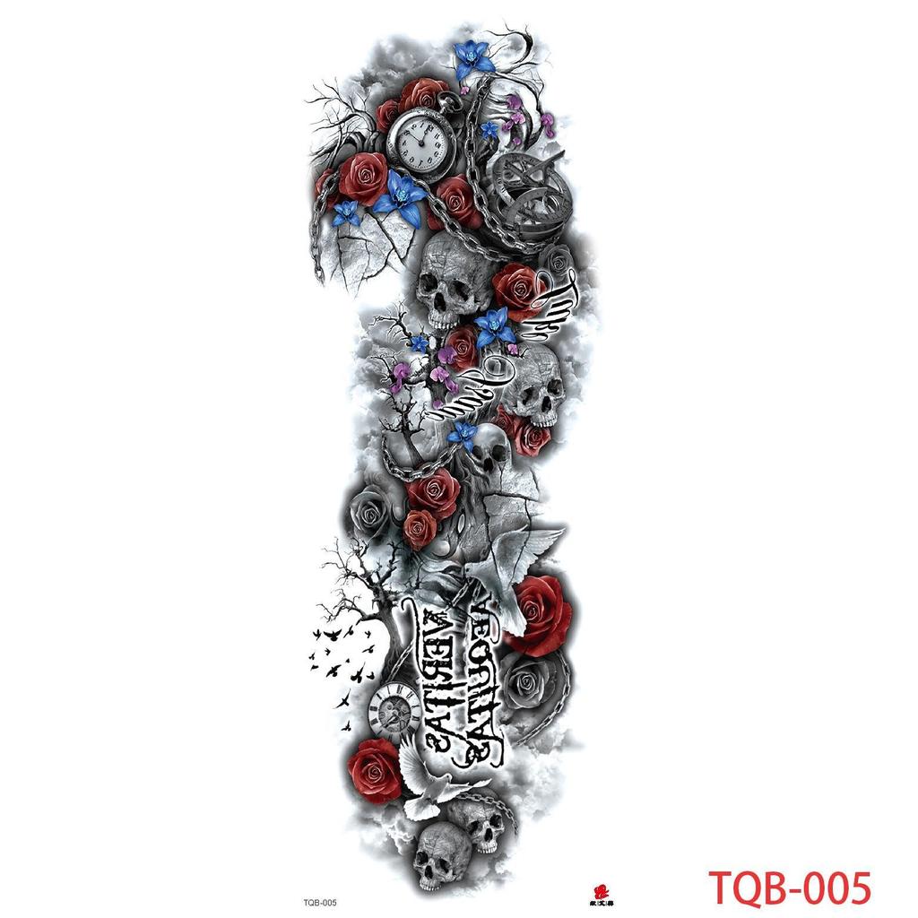 1 PC 480*170MM Large Temporary Tattoos Sleeve for Men Women Full Arm Selleve Tattoos Temporary Realistic Fake Wolf Tiger Lion Tattoo