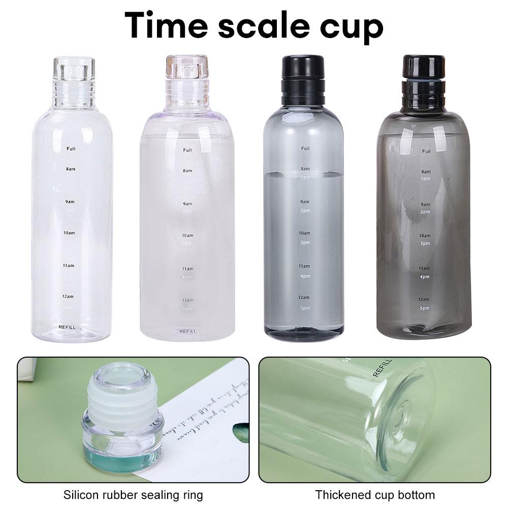 Large Capacity Plastic Portable Leak-proof Water Container Outdoor Water Bottle Transparent Sports Water Bottle With Time Scale