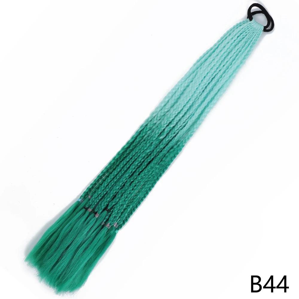 MERISIHAIR Синтетические длинные прямые градиентные цвета, грязный плетеный хвост, эластичная резинка, плетение, конский хвост, наращивание волос для девочек