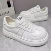 Уродливые милые большие головы маленькие белые туфли женские весна 2025 новые кожаные туфли на платформе универсальные спортивные и любительские туфли для сноуборда