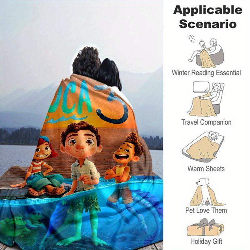 1pc, Luca 3 Movie Poster Inspired Home Decor Blanket Perfect for Couch, Bed, Travel, Camping, Car