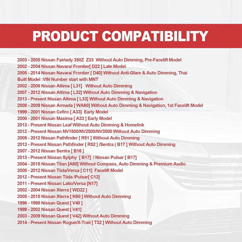 Interior Rear View Mirror For Nissan Altima L31 L32 L33 2002-2018 96321-2DR0A