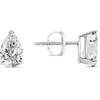 Jewels Prim 2.25 Ct Pear Teardrop Created Diamond Earrings Real 14K White Gold Basket Screw