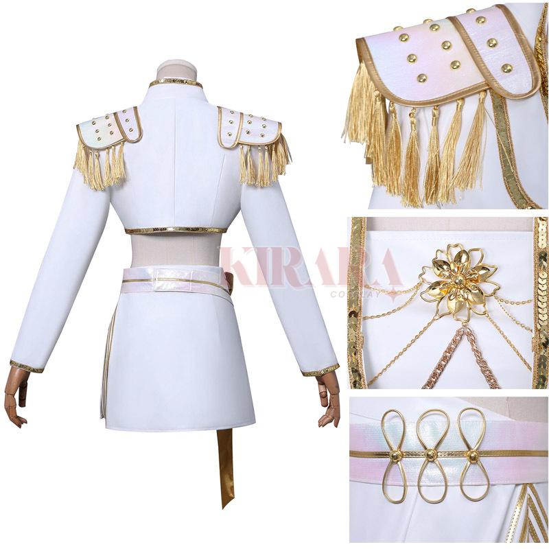 Rumi Zoey Mira Cosplay Costume Wig Kpop Idol Demon Hunters White Suits Stage Performace Role Play Women Halloween Outfits