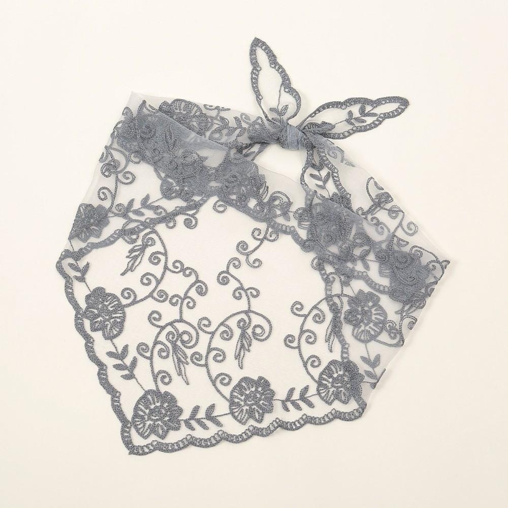 Elegant Crochet Head Scarf Vintage Lace Triangle Scarf New Embroidered Flower Scarf Church