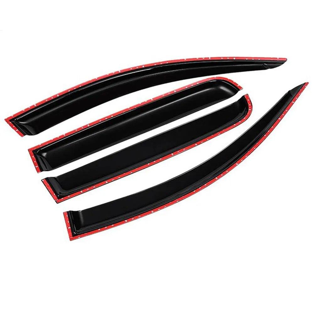 4Pcs Black Acrylic Car Window Wind Deflectors Tinted Awning Shield Rain Sun Snow Shelters For Mitsubishi Lancer EX 2008-2017