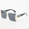 Rimless Sunglasses Big Sunglasses Men Square Shades Brand Designer Unisex Sun Glasses Black Lense Male Female Sunglasses Uv400