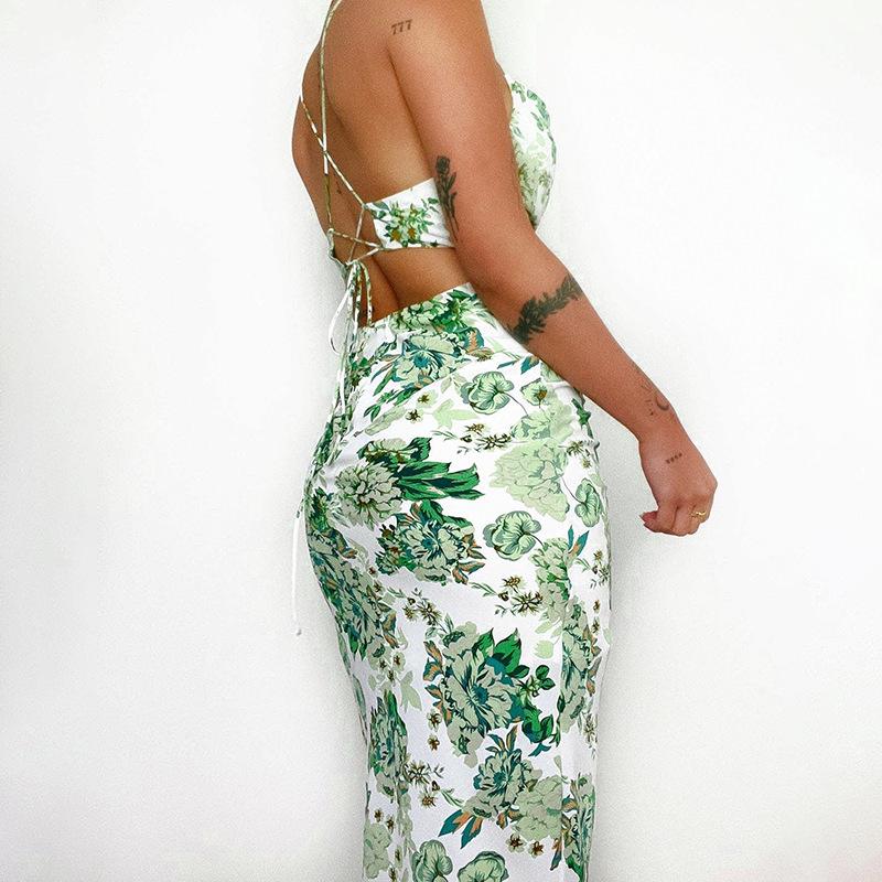 Осенняя женская мода длинная юбка в стиле светской львицы сексуальное облегающее платье с цветочным принтом