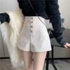 Shorts Women Korean Style Buttons Students Fashion Summer High Waist Wide Leg Shorts All-match Casual Elegant Ladies Vintage
