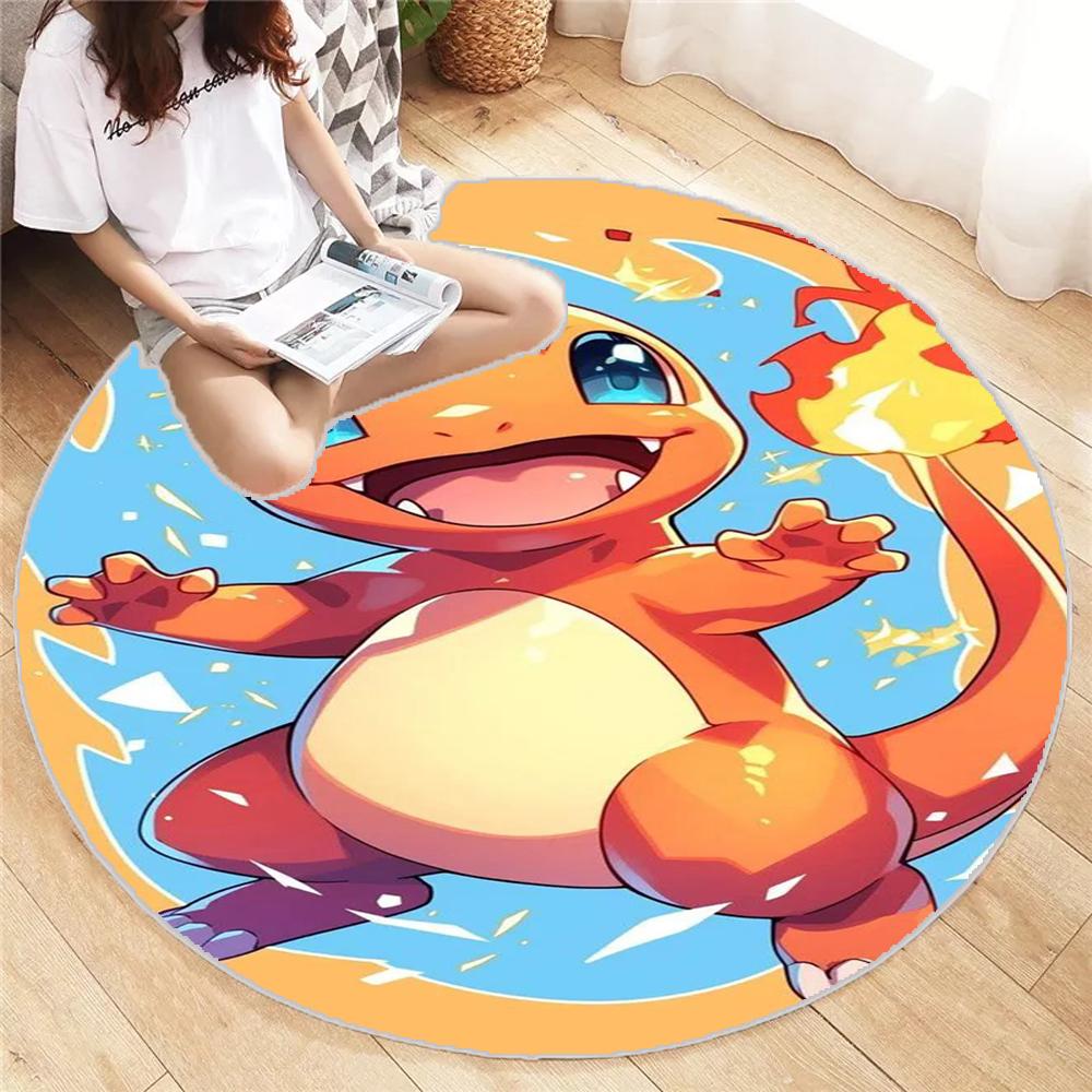  Charmander Pokemon Round Mat Cartoon Living Room Bedroom Kitchen Balcony Rugs Non-Slip Yoga Carpet Cute Home Decor Gift