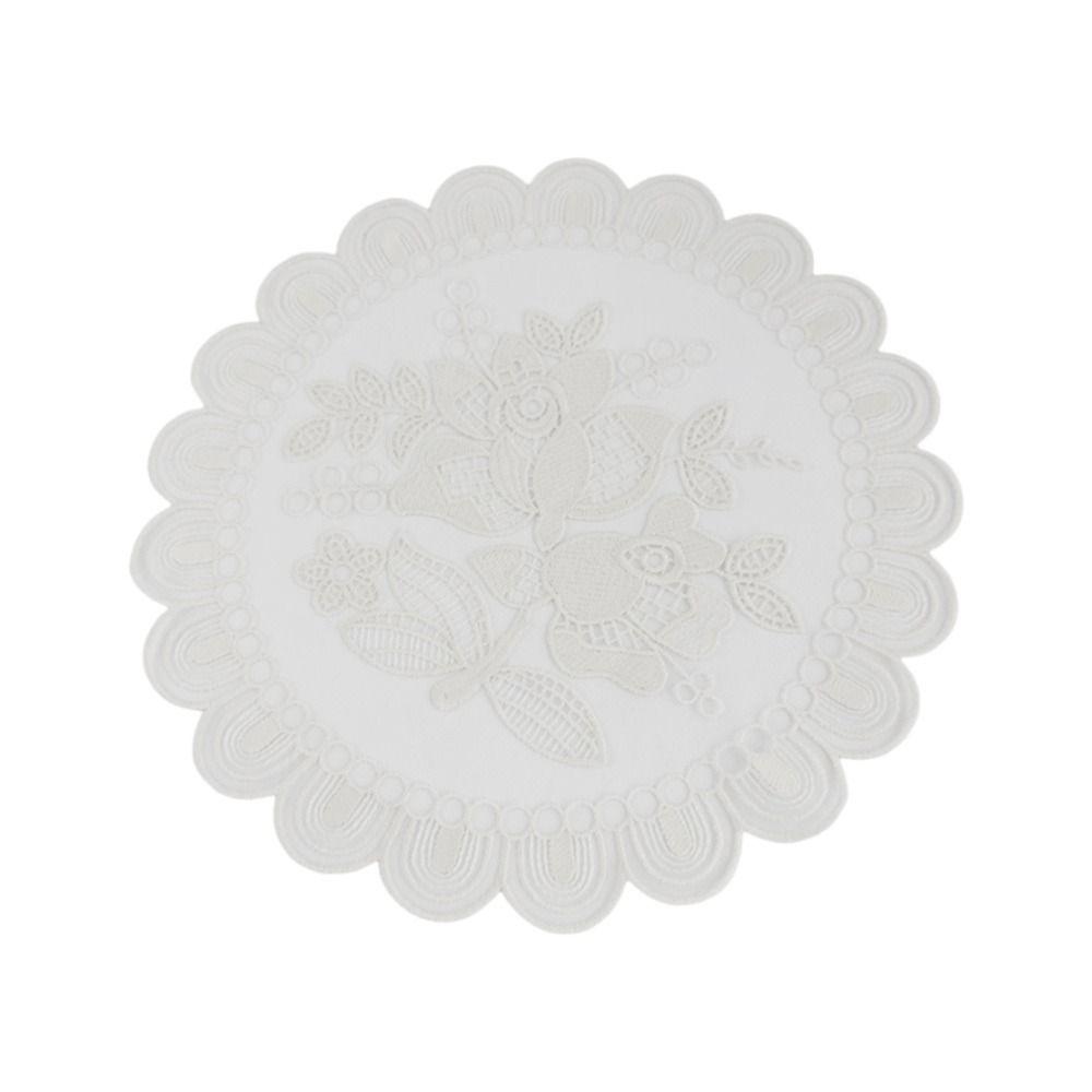 Салфетка кружевная вышитая подставка кухонные принадлежности фото реквизит изоляционный обеденный коврик французский стиль ретро винтажный подставка для кофе напиток